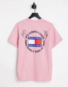 Tommy Jeans Philosotee Back Print T-shirt In Pink