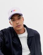 Asos Design Baseball Cap In Lilac Color Block - Purple