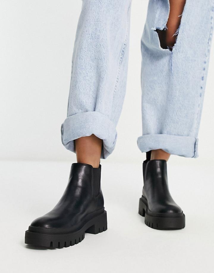 London Rebel Chunky Chelsea Boots In Black
