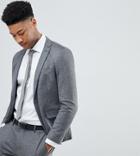 Selected Homme Tall Skinny Fit Jersey Suit Jacket - Gray