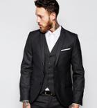 Heart & Dagger Suit Jacket In Birdseye Fabric In Super Skinny Fit - Gray