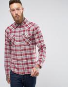 Lee Slim Check Flannel Western Shirt Red - Red