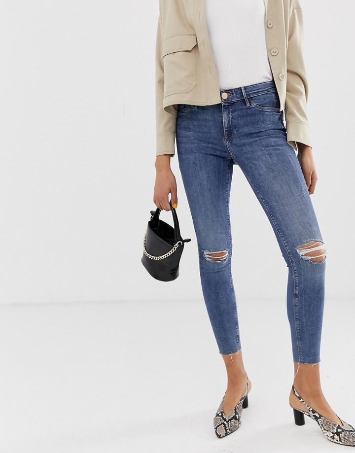 River Island Molly Serena Jeggings In Mid Wash-black