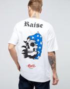 Asos Oversized T-shirt With Skull Front And Back Print - White
