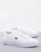 Lacoste Gripshot Leather Flatform Sneakers In White