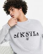 Siksilk Division Logo Knitted Sweater In Gray