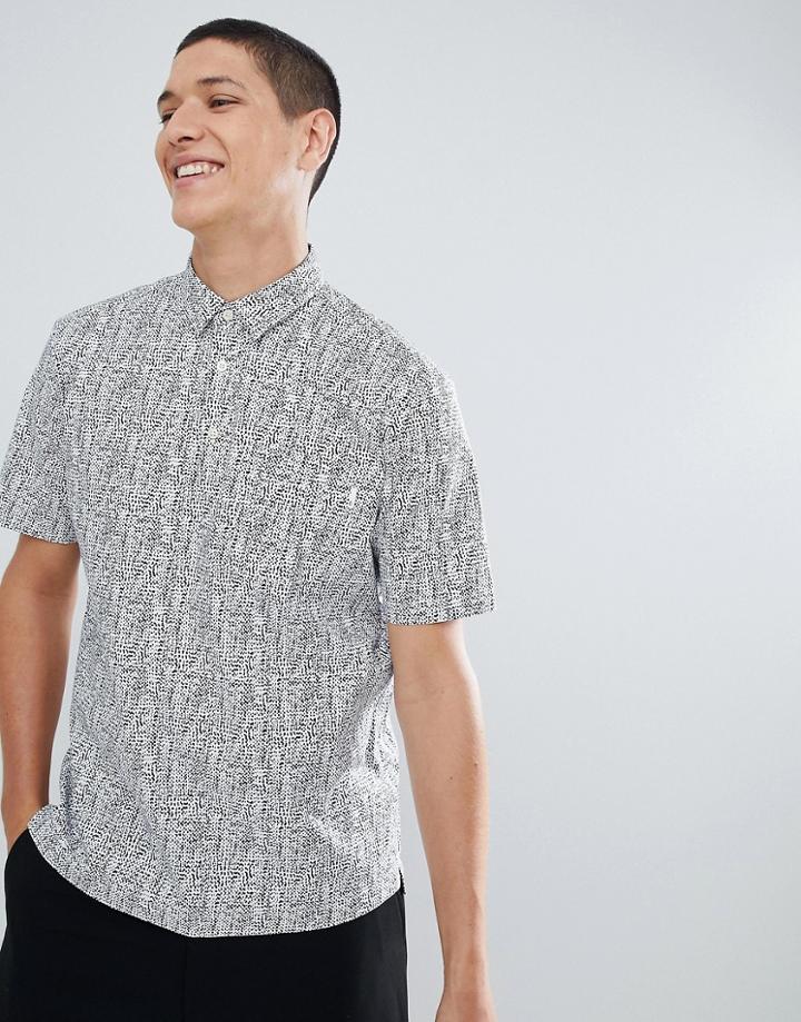 For Regular Fit Shirt With Ink Print In White - White