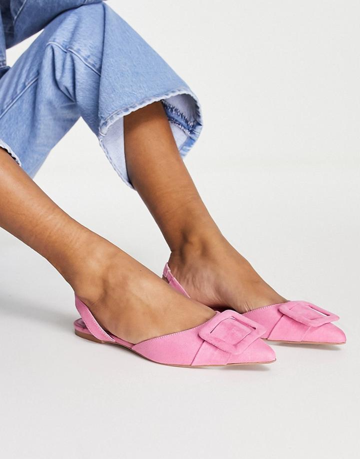 Asos Design Lemons Slingback Ballet Flats In Pink