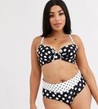 Dorina Curve Padded Bikini Top In Polka Dot-black
