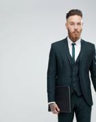 Selected Homme Skinny Suit Jacket In Forest Green - Green