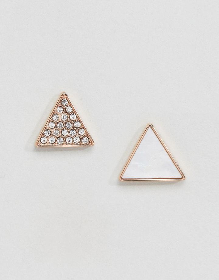 Emporio Armani Triangle Stud Set Earrings - Gold