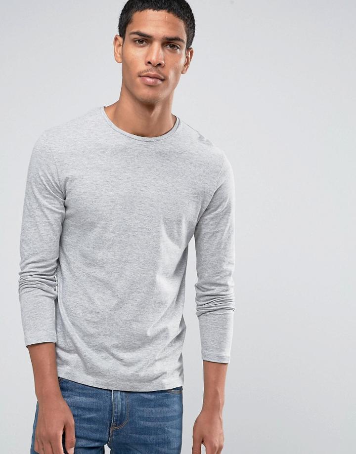 Celio Slim Fit Long Sleeve Top - Gray