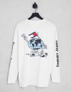 Tommy Jeans Philosotee Back Print Long Sleeve Top Relaxed Fit In White