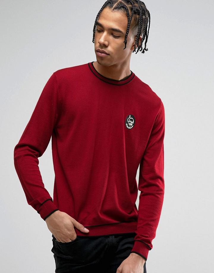 Love Moschino Sweater With Chest Print - Red