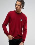 Love Moschino Sweater With Chest Print - Red
