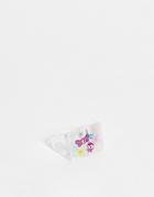 Asos Design Plastic Ring With Character Print-clear