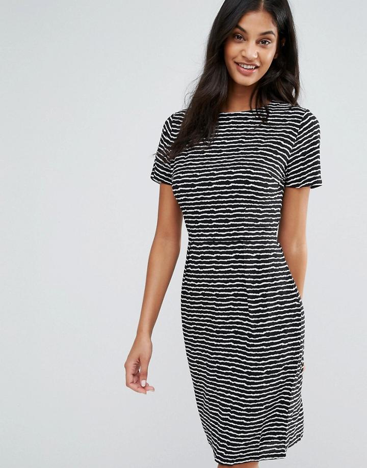 Poppy Lux Orleans Striped Shift Dress - Black