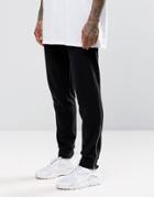 Asos Skinny Joggers With Gold Zip Cuffs - Black
