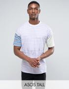 Asos Tall Oversized T-shirt With Pastel Stripe - Multi