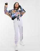 Crooked Tongues High Waist Jogger With Reflective Print-purple