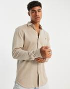 Polo Ralph Lauren Check Jersey Shirt With Pony Logo In Cream-white