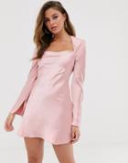 C/meo Collective Polarised Long Sleeve Mini Dress-pink