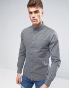 Blend Woven Pattern Slim Fit Shirt - Navy
