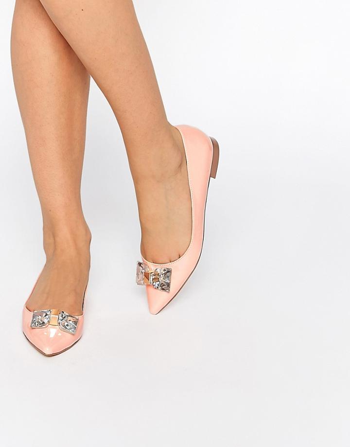 Asos Laughter Pointed Ballet Flats - Nude