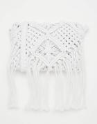 South Beach Crochet Cross Body Bag In Ivory - Ivory
