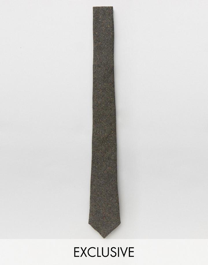 Noak Blade Tie In Fleck - Green