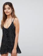 Missguided Polka Dot Beach Mini Dress - Black