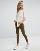 Abercrombie & Fitch Low Rise Skinny Pants With Zips-green