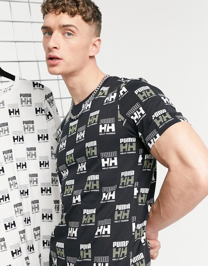 Puma X Helly Hansen Logo Print T-shirt In Black