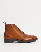 Base London Berkley Brogue Boots In Brown Leather
