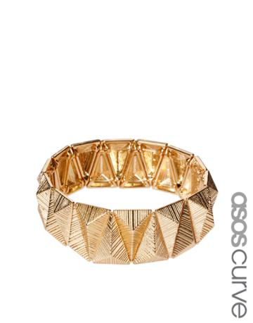 Asos Curve Stripe Triangle Stretch Bracelet