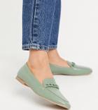 Raid Wide Fit Artie Loafers With Color Drenched Trim In Mint-green
