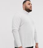Asos Design Plus Roll Neck Cotton Sweater In White