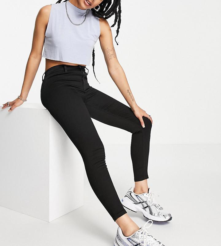 Topshop Petite Joni Jean In Pure Black