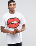 New Love Club Lips Print T-shirt - White