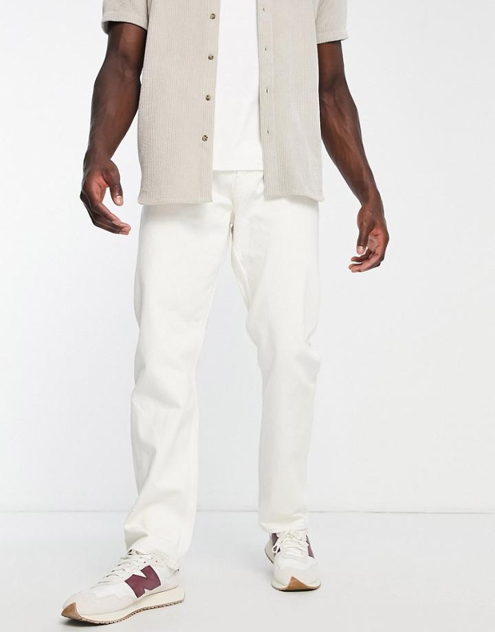 Weekday Space Relaxed Straight Jeans In Dirty White