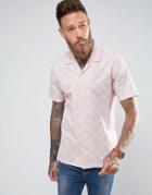 Asos Regular Fit Revere Collar Shirt With Paisley Print - Pink