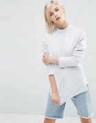 Asos High Neck Sweatshirt - Gray