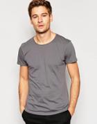 Esprit T-shirt With Raw Edges - Charcoal