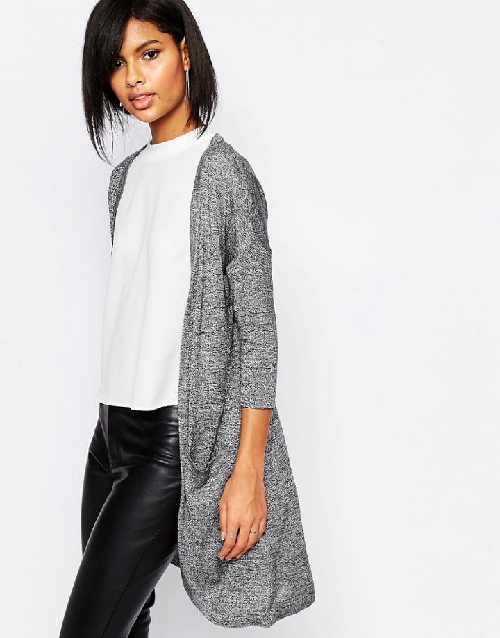 Vero Moda Drape Cardigan - Gray