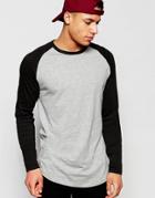 Jack & Jones Long Sleeve Raglan T-shirt - Gray