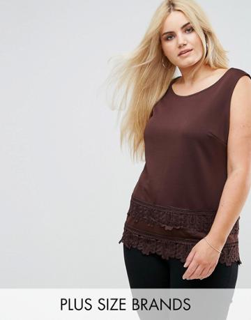 Lovedrobe Top With Crochet Trim - Red