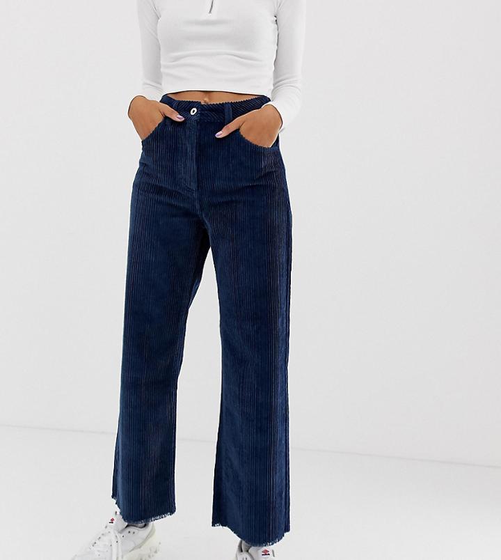 Collusion Wide Leg Jeans In Cord - Black