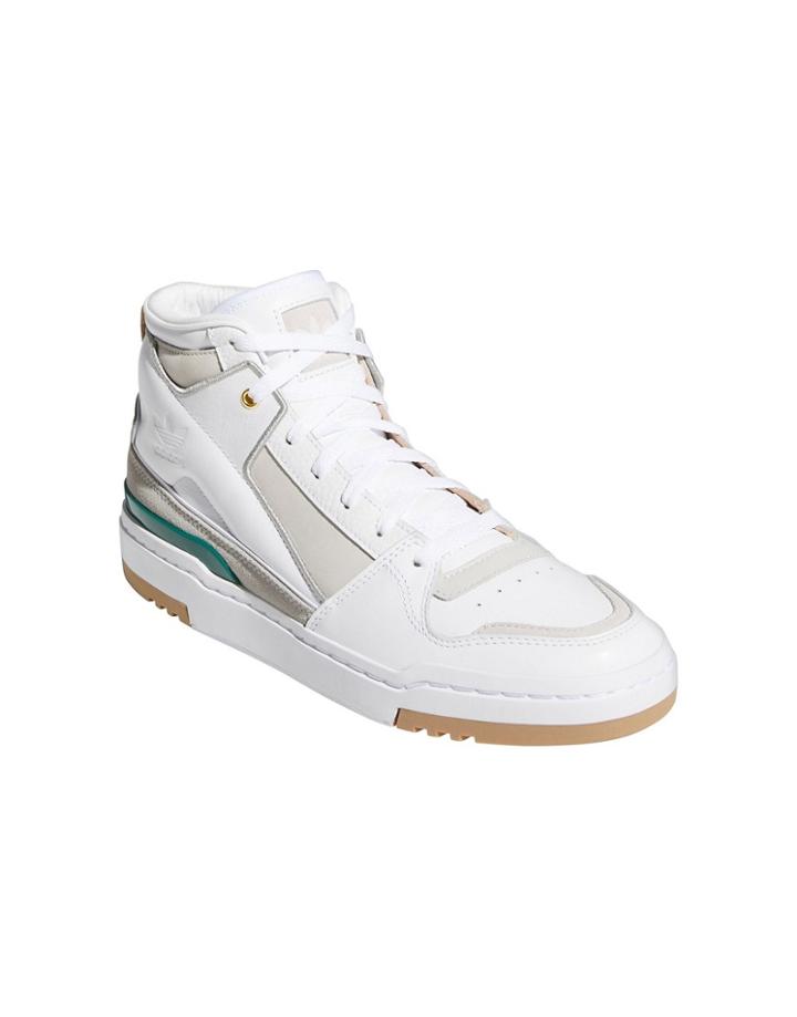 Adidas Originals Forum Luxe Mid Sneakers In White With Color Details