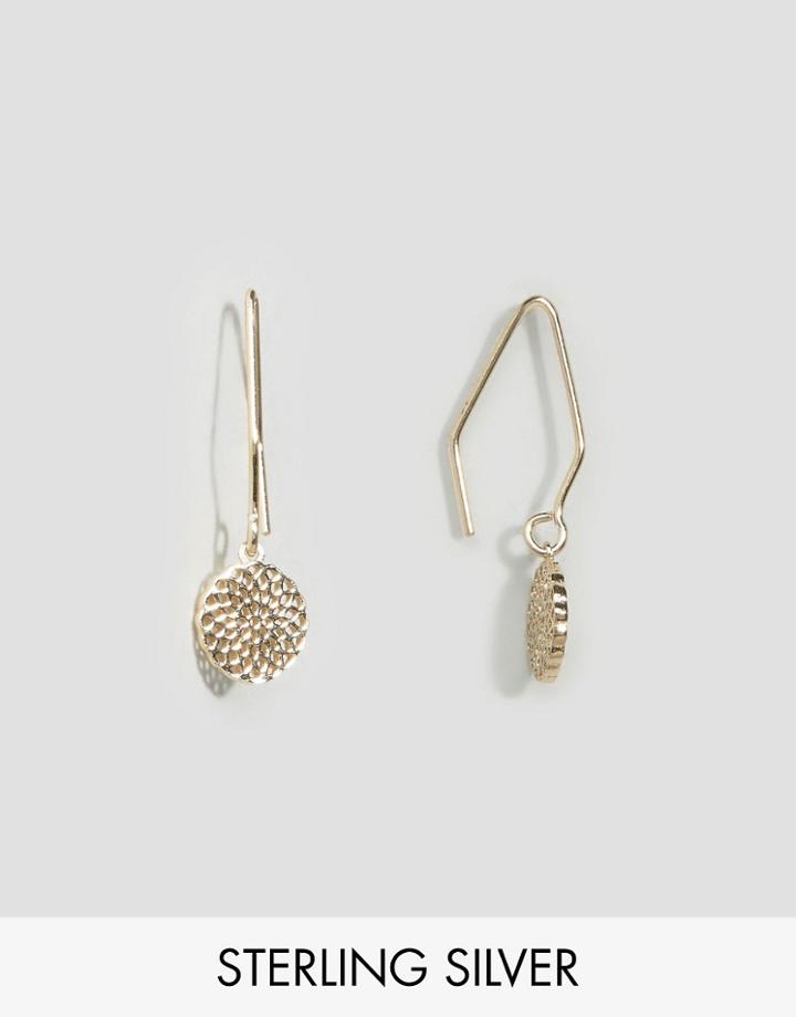 Asos Gold Plated Sterling Silver Filigree Through Earrings - Gold