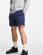 Jack & Jones Originals Loose Fit Sweat Shorts With Small Logo In Navy